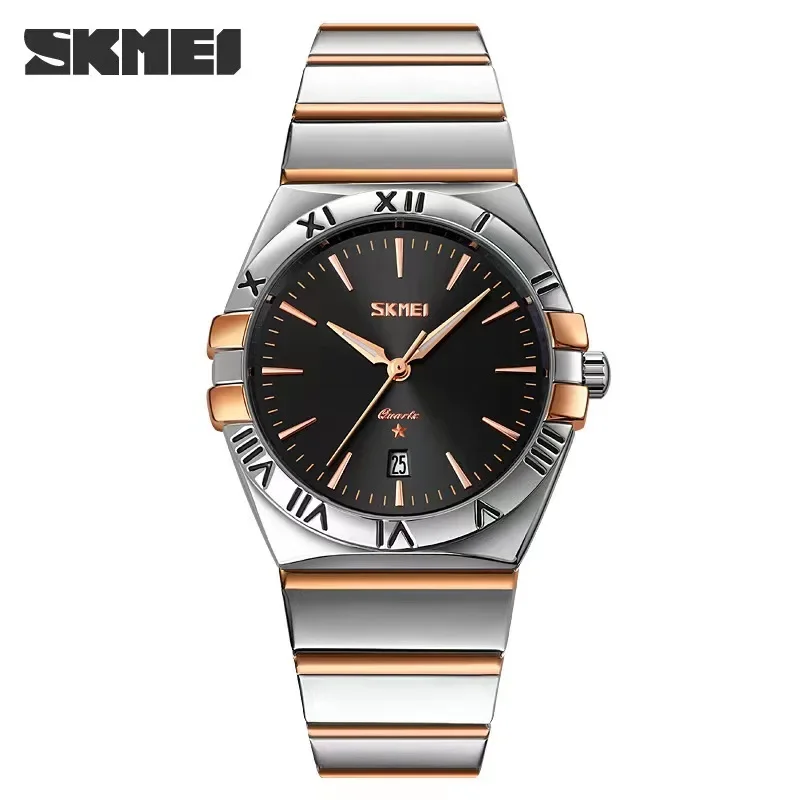 

SKMEI 9257 Waterproof Date Time Wristwatches Fashon Male Clock reloj hombre Luxury Stainless Steel Quartz Men Watches