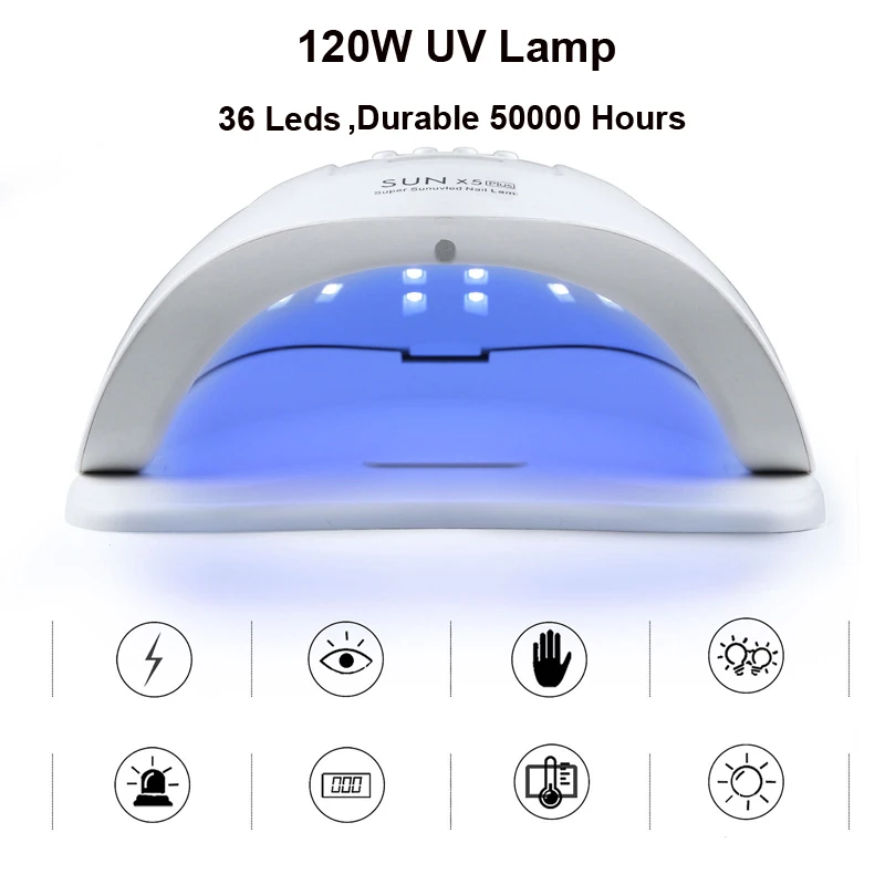 120 W UV LED Lamp for Nails 36 LEDS Professional Drying Gel Polish Drying Lamps With USB Smart Timer Sun Nail Art Manicure Tools