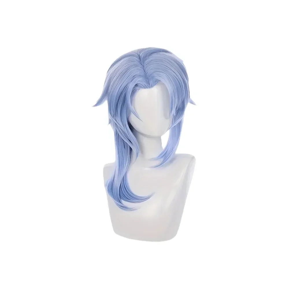 Simulation Scalp Genshin Impact Kamisato Ayato Cosplay Wig Anime Cosplay Wig Heat Resistant Synthetic Wigs