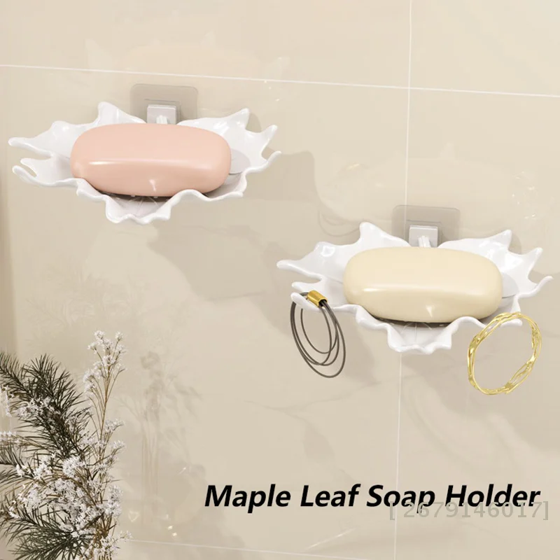 

【YY26】Soap Box Wall Mounted Drainage Shelf For Home Use No Punching High-end Bathroom New Soap Dish Rack Hooks