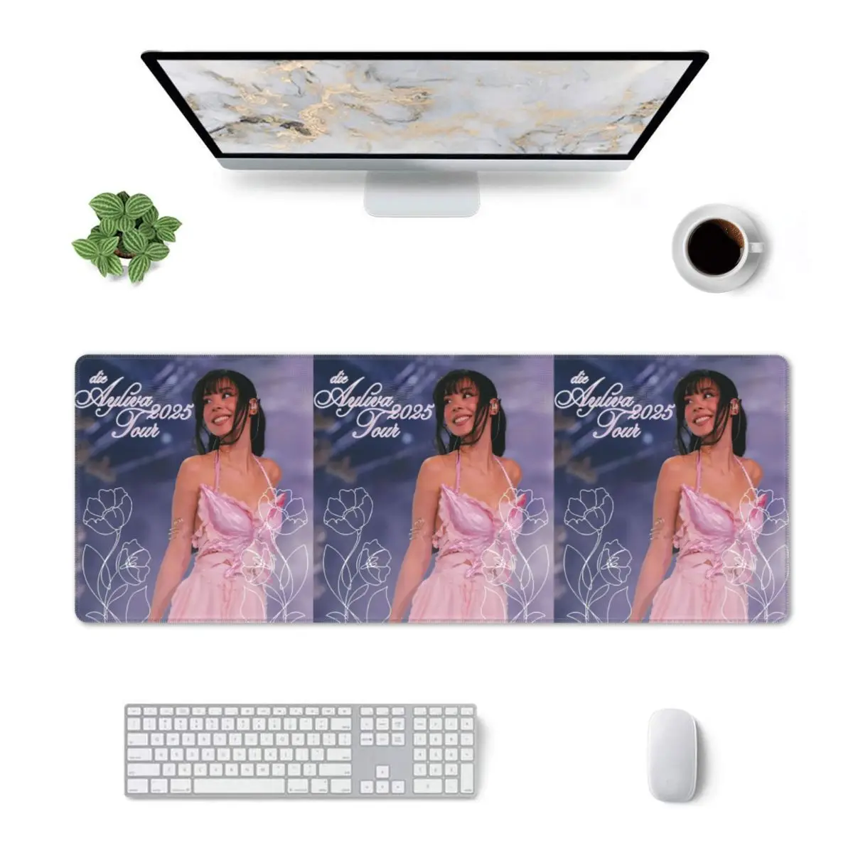 Large Mouse Pad A-Ayliva Cool Singer Tour 2025 Gamer PC Laptop Mats Keyboard Carpet Computer Gaming Office Accessories Desk Mat