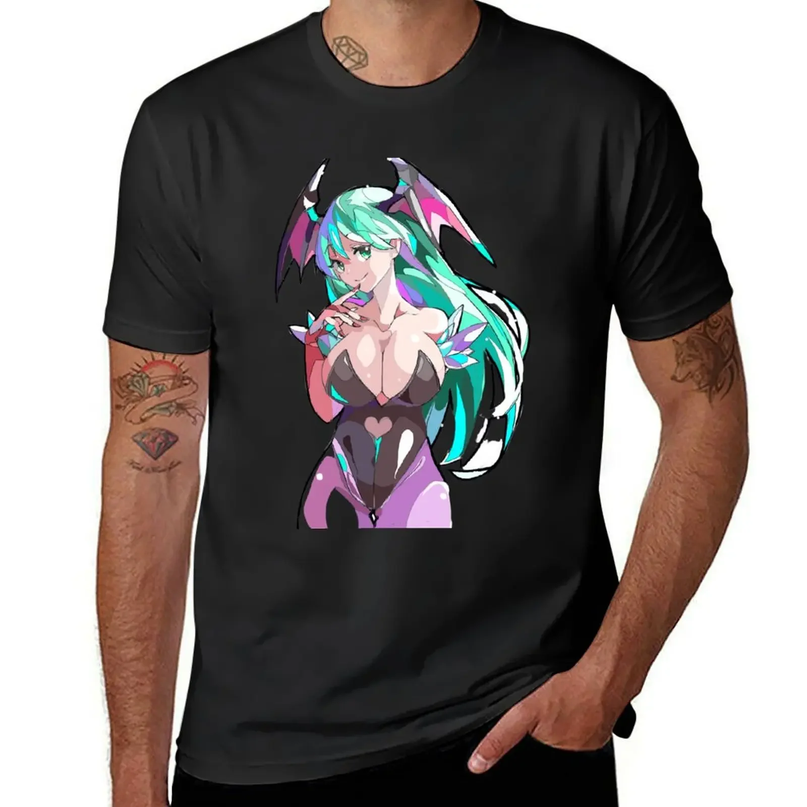 morrigan aensland 24 T-Shirt tops funnys mens tall t shirts manga vintage anime clothes tshirts for mens designer clothing style