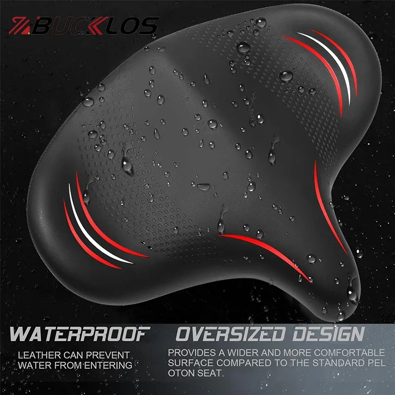 BUCKLOS Ergonomic Bicycle Saddle Shock-absorption Mountain Bike Seat Cushion Thicken Widen E-Bike Saddle Travel Bicycle Seat