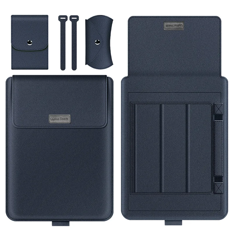 for Samsung Galaxy Book 4 5 Pro 360 Laptop Bag Flip Sleeve Stand Cable Belt Charger Mouse Pouch PU Antiwater Notebook Carry Case