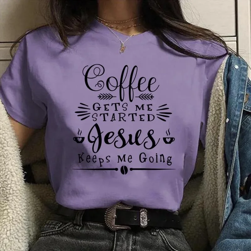 

Funny Like Coffee Letter Printed T-Shirt Women's Fashion New Creative Coffee Harajuku Shirt Casual Coffee Women's T-Shirt