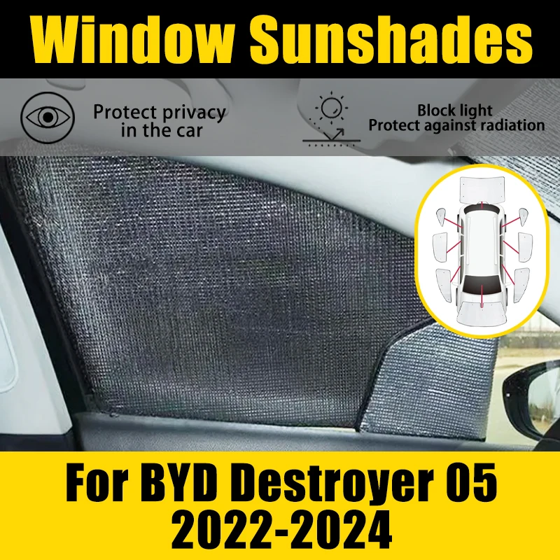 For BYD Destroyer 05 2022-2024 Anti-UV Cover Sun Visor Car Parasol Window Protector Windshield Sunshade Coverage Accessories