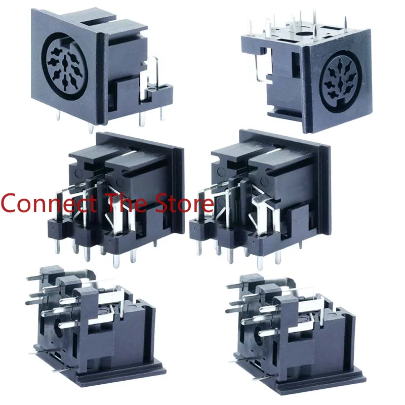 10PCS Large DIN8P Female Seat, 90-degree Plug-in Board,    Seat And  DIN Connector  Seat.