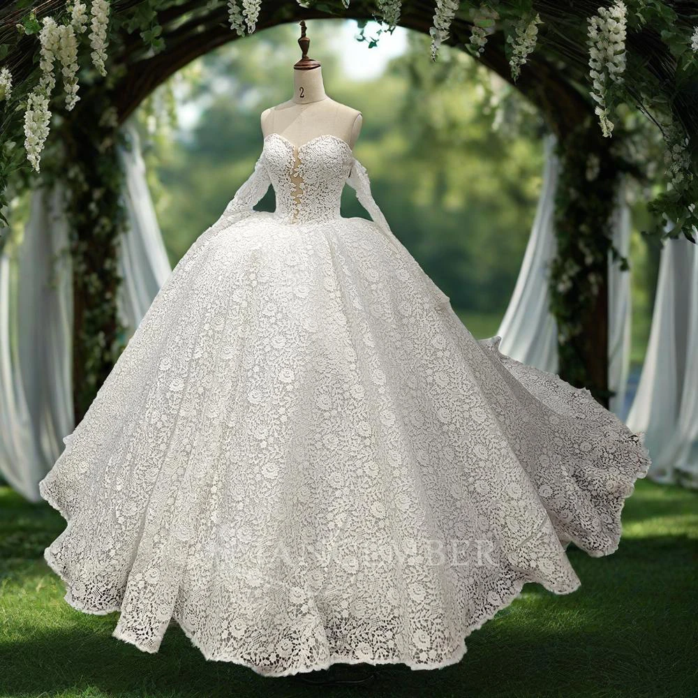 

Princess Off The Shoulder Wedding Dresses Ruched Scoop Ball Gown Glitter Tulle Bridal Gowns Sweep Train vestido de novia DY1253