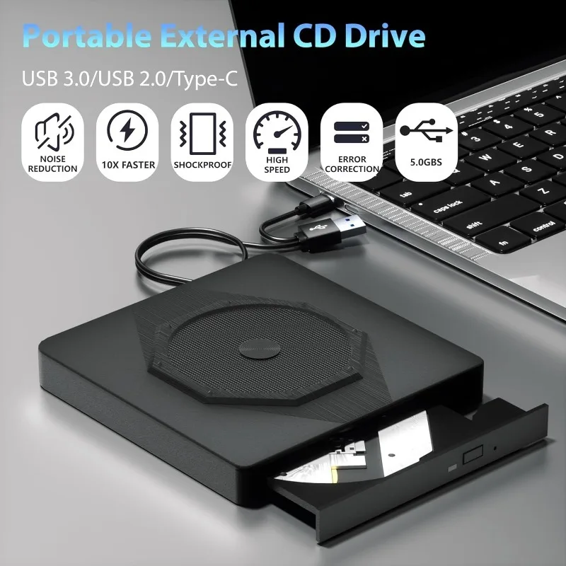 Quemador Bluray 3D USB 3,0, lector y grabador BD 6X, unidades externas de Blu ray, reproductor de CD y DVD, grabadora para Windows 7/8/10/11 MacOS