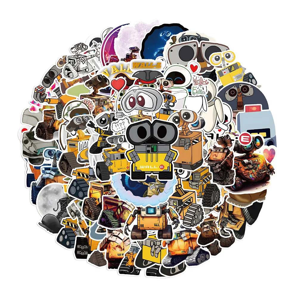 Disney-Autocollants de dessin animé mignon pour enfants, décalcomanies, ordinateur portable bricolage, bagages, téléphone, réfrigérateur, vélo, voiture, jouets amusants, cadeau, Walle, 10 pièces, 30 pièces, 60 pièces