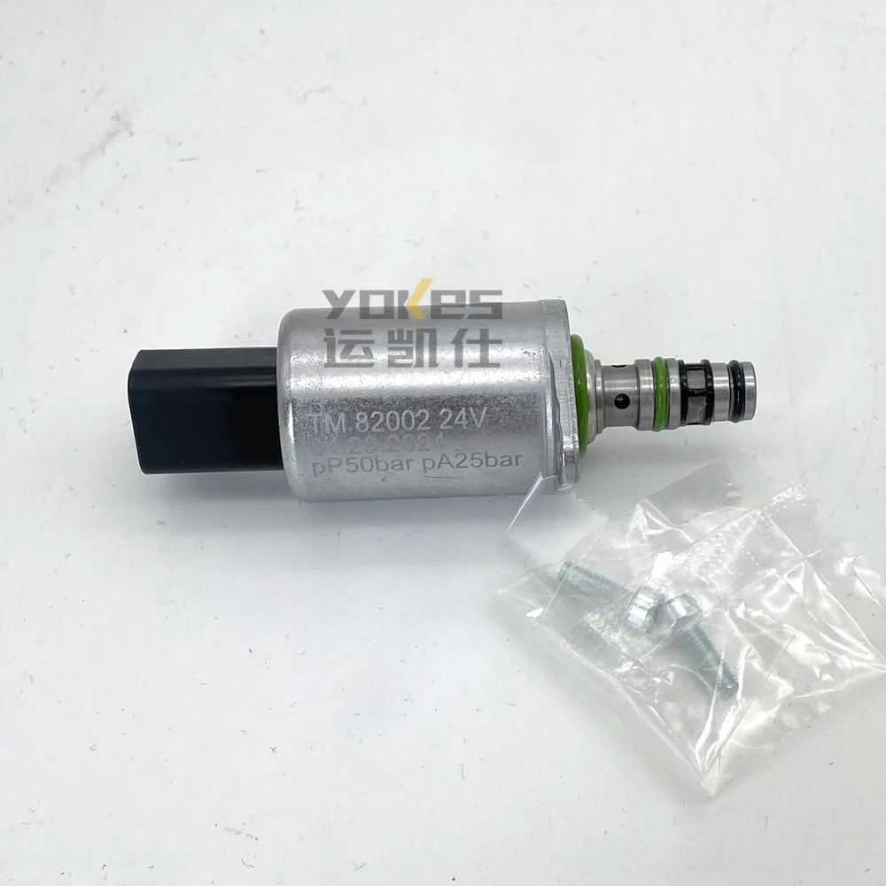 

TM-82002 TM82002 24V Solenoid Valve For Excavator Parts Hydraulic Pump Proportional Solenoid Valve