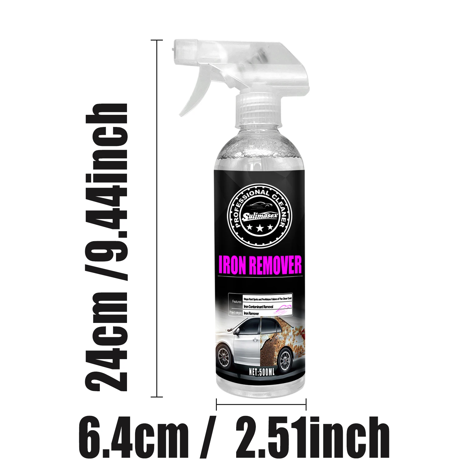 Iron Powder Remover,Multifunctional Paint Cleaner,Car Rust Removal Spray,Iron Powder Remover for Car,Iron Cleaner for Car Rust