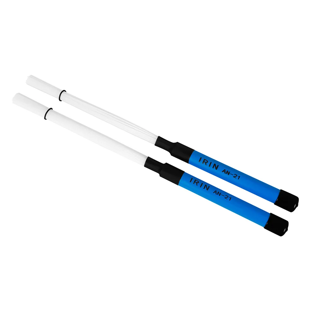 

1 Pair Drum Brush Nylon with Blue ABS Handle for Percussion Jazz Beginner Drumsticks Accessory Musical Instrument