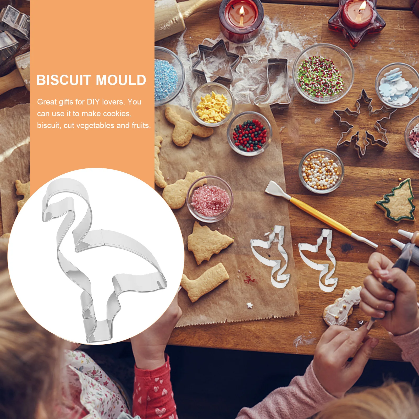 

5Pcs Baking Mold Adorable Alpaca Design Biscuit Cutter Stainless Steel Fondant Cake Decorating Tool for Birthday Christmas