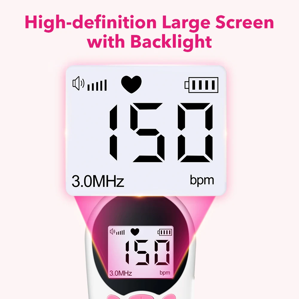 Aicare Doppler Fetal Heart Rate Monitor for Baby Pregnancy Heartbeat Detector LCD Backlight Pulse Meter No Radiation Stethoscope