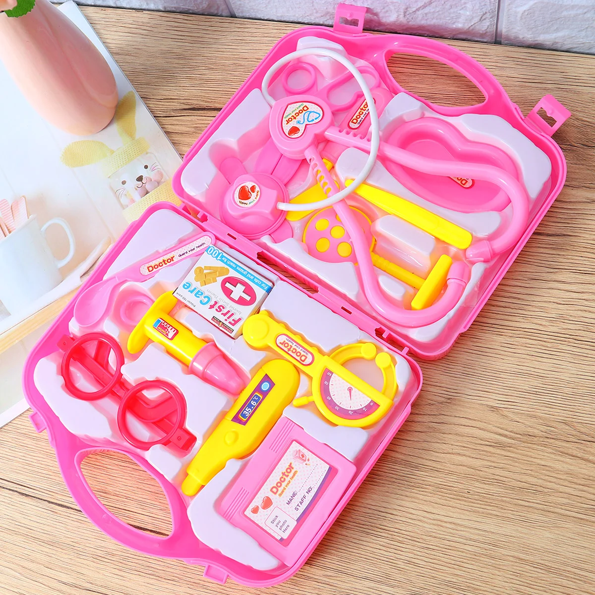 

Children's Little Doctor Toy Set Tool Kits Pretend Play Toy Role Play Sets Medical Stethoscope Toys with Suitcase for Kids