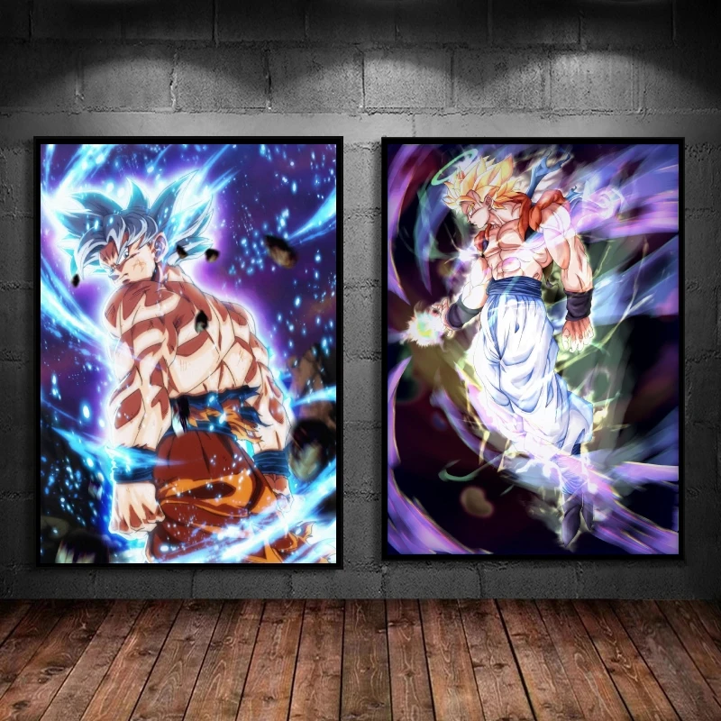 

Anime Posters Dragon Ball Goku Wall Stickers Picture Kid Action Figures Decorative Classic Cuadros Best Gift Hd Print Art Prints