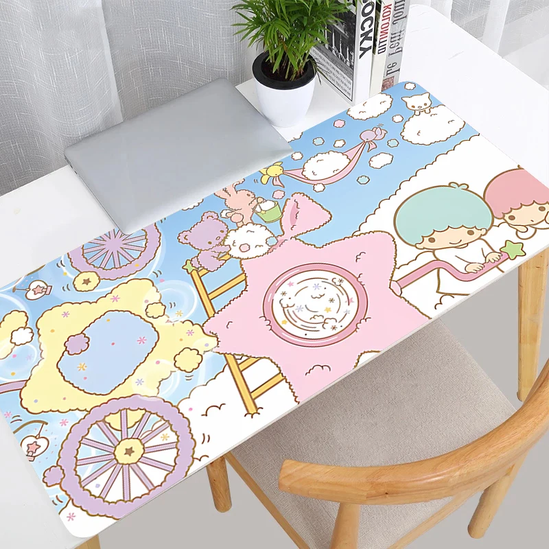 마우스 패드 애니메이션 카페 대형 PC 게이머 컴퓨터 마우스패드 리틀 트윈 스타 바르밀로 키보드 게임 액세서리 확장형 데스크 매트