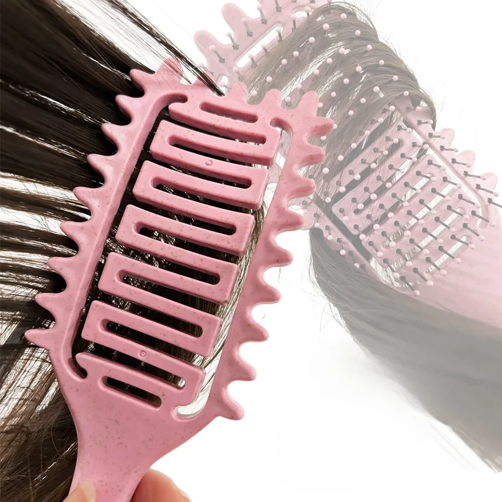 

Degradable Vented Detangler Brush Define Styling Comb for Curly Dry & Wet Hair, Reduces Breakage for All Types