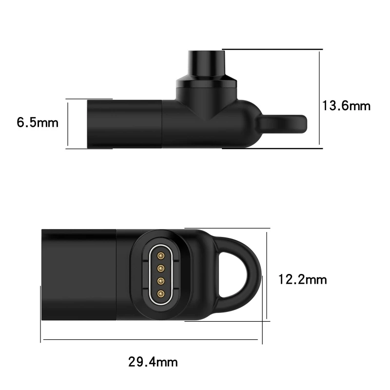 41QE 90 Derajat Type-c Ke 4pin Adaptor Pengisi Daya Perempuan Ke Laki-laki Konverter Pengisi Daya Kompatibel dengan Fenix7 7X5S 6 6X 6S Pro