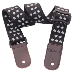 Ukulele Soft Leather Head and Tail Stud Strap Ukulele Cotton Cross Strap Small Fresh Star Design Adjustable Strap