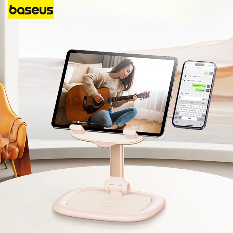 Baseus Tablet Phone 2-in-1 Holder Desktop Stand Liftable Magnetic Suction Office Learning Rotating Adjustable for iPhone 12 iPad