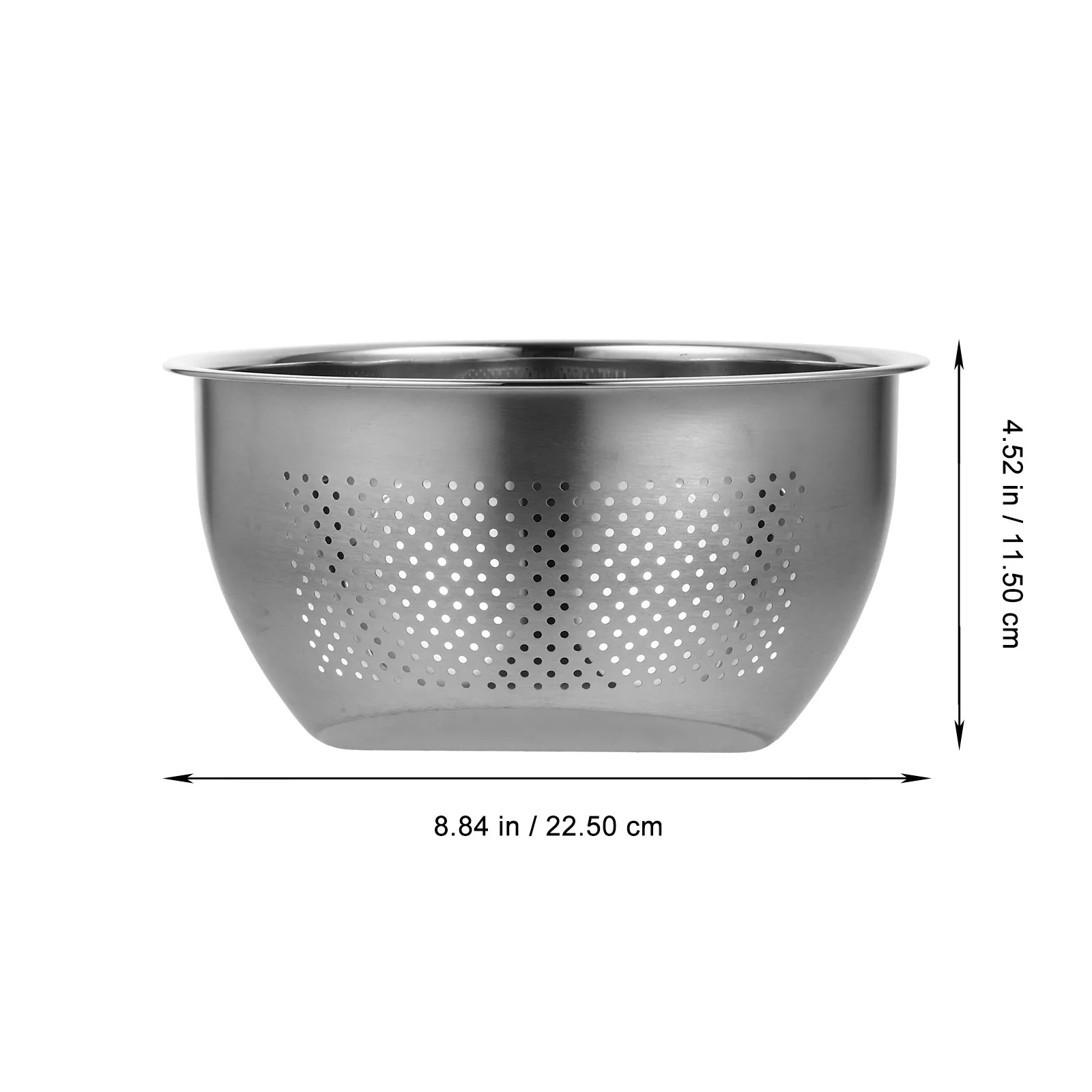 1Pcs Stainless Steel Drain Basket Sink Colander Inclined Bottom Design Rice Washing Vegetable Basin Corrosion Resistant Kitchen