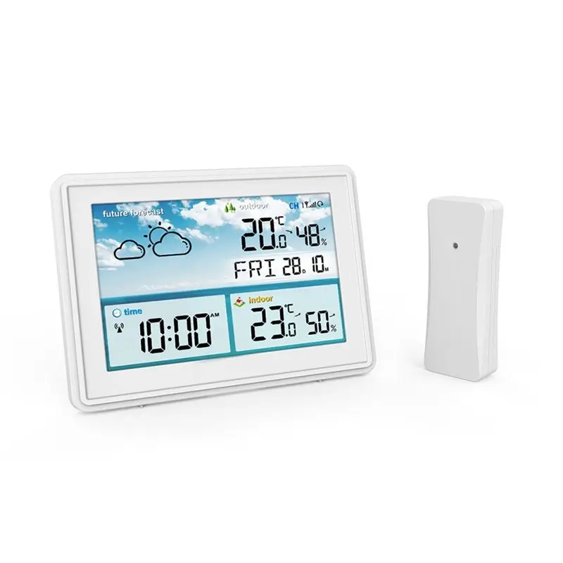 

Цифровая беспроводная метеостанция ABHZ с цветным ЖК-дисплеем, термометр, календарь, показатель точки замерзания (вилка EU)