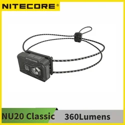 NITECORE NU20 Classic 360 Lumen wiederaufladbare Stirnlampe, wasserdicht, leicht, Laufscheinwerfer, integrierter 500-mAh-Akku