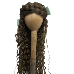 JD802  Fashion Extremely Long  Iorn Perm curly Back Tie with Bow knot Synthetic Mohair BJD Wig YOSD MSD SD Doll accessoreis