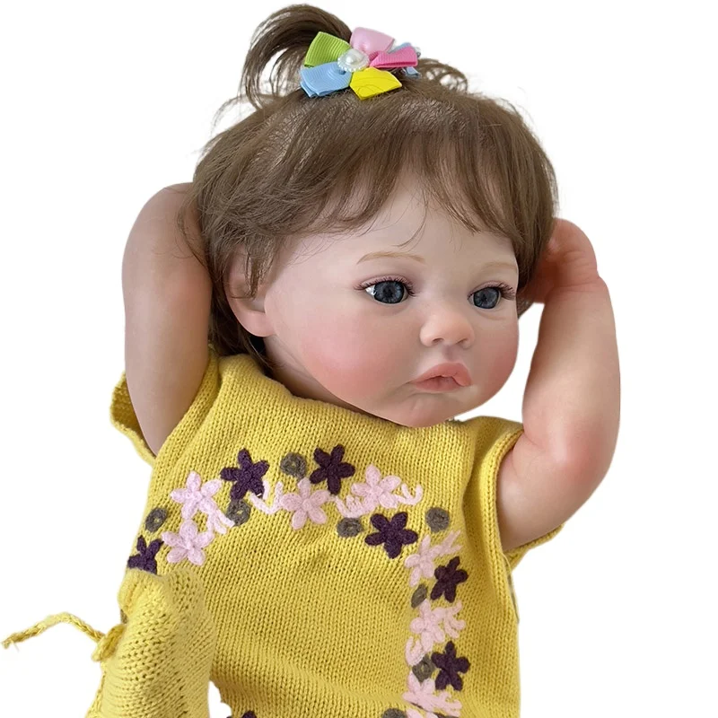

45cm Reborn Baby Doll Meadow Full Vinyl Body Newborn Baby Girl Hand-detailed Painting 3D Skin with Visible Veins Waterproof Toy