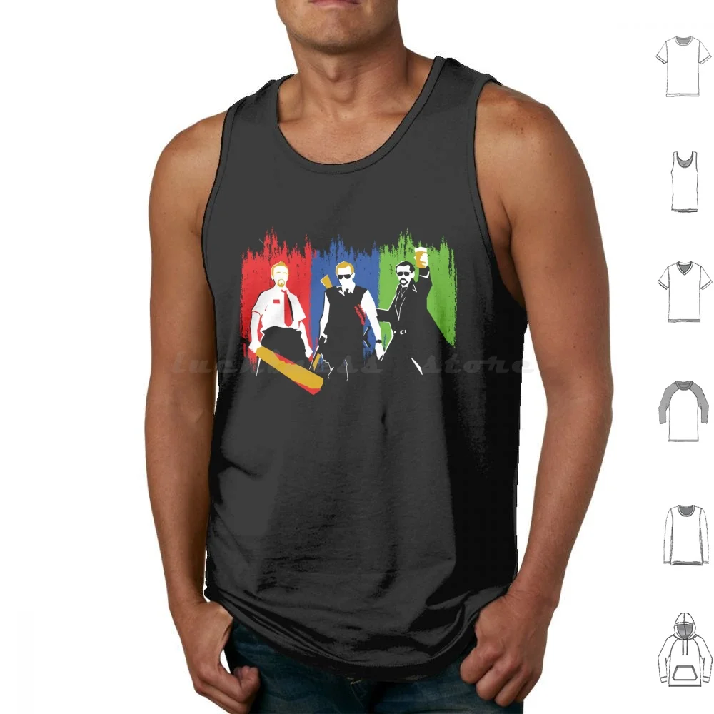 The Blood And Ice Cream Trilogy Tank Tops Vest Sleeveless Shaun Of The Dead Movie Zombie Simon Pegg Spaced Nick Frost