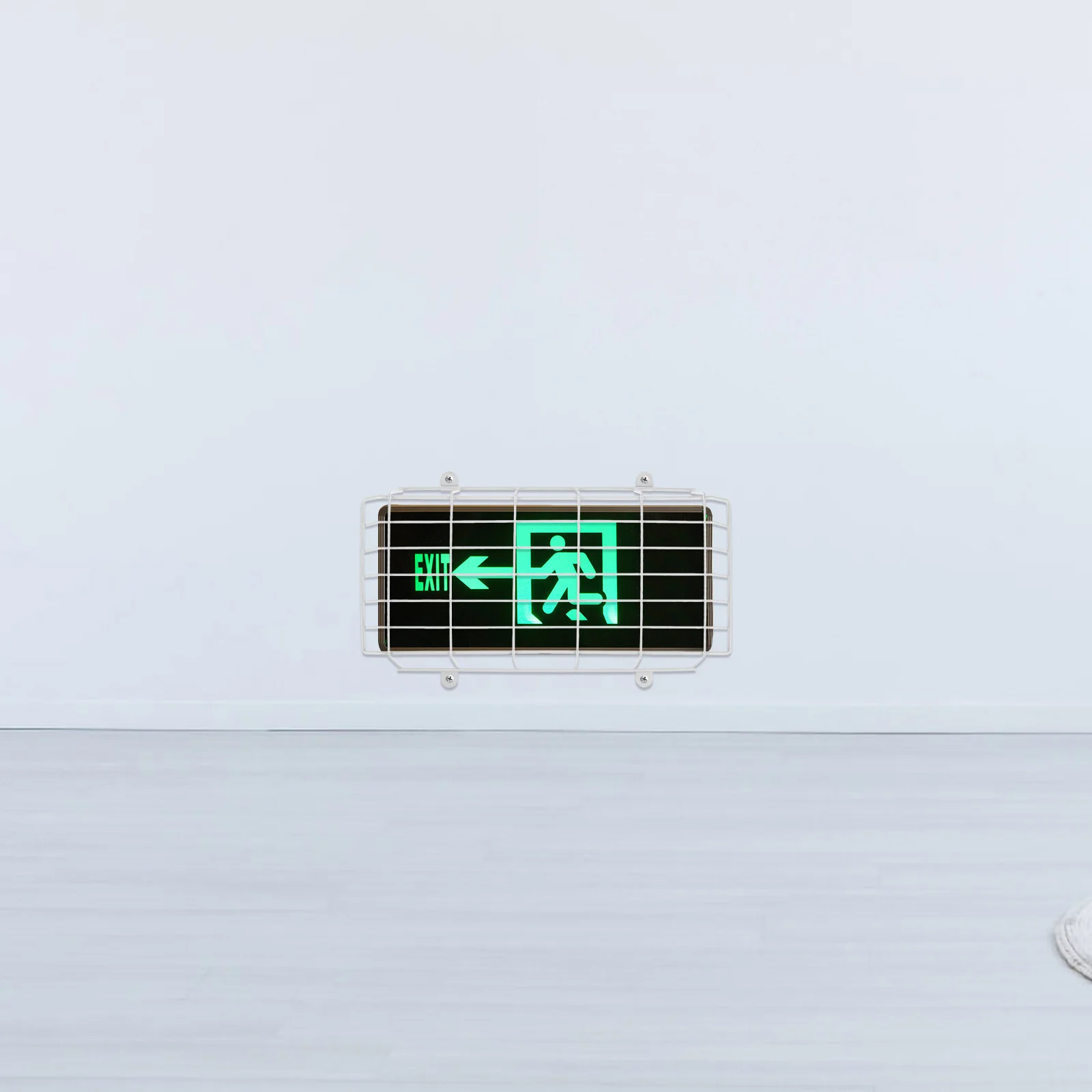 Emergency Exit Light Protection Cover Metal Wired Guard Durable Impact Resistant for Schools Dormitories Workshops Fire