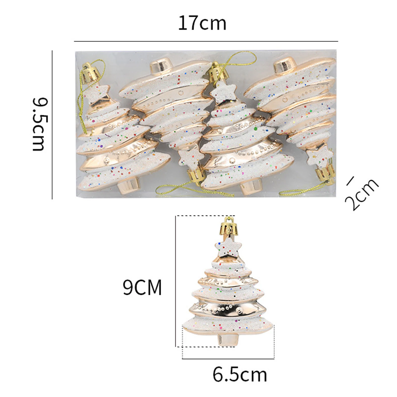 Christmas Tree Ornaments Electroplating Colored Bright Painted Hanging Gift Xmas Decor