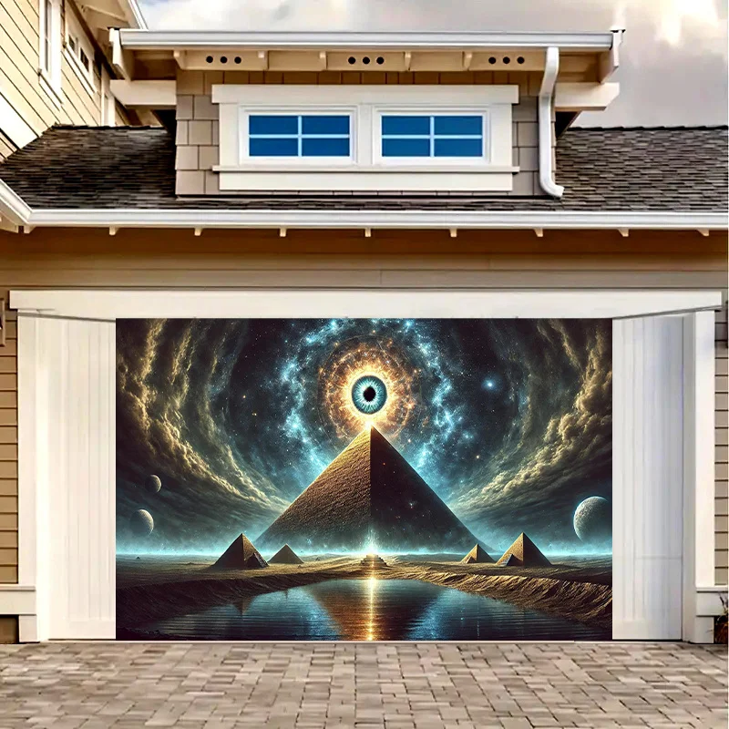 Ancient Egypt Pyramid Eye of Providence Galaxy Space 2D Flat Tapestry Backdrop For Living Room Decor Mystical Wall Hanging Art