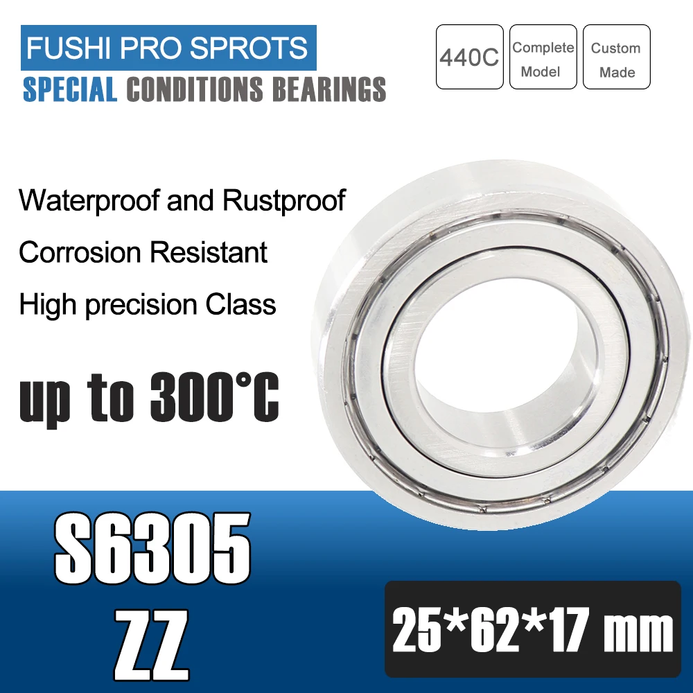 

S6305ZZ Bearing 25*62*17 mm ( 1 PC ) S6305 Z ZZ S 6305 440C Stainless Steel S6305Z Ball Bearings