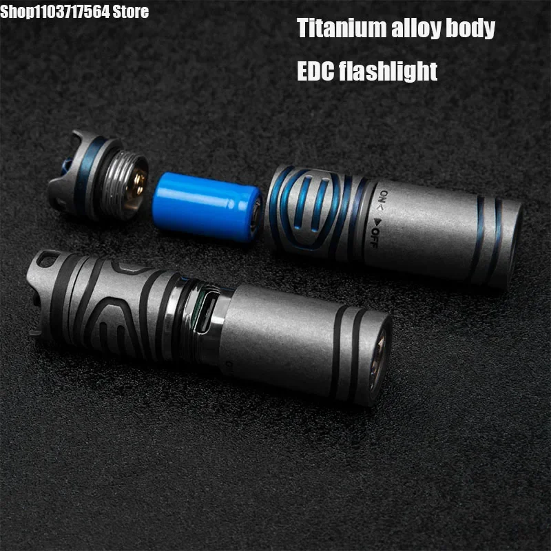 Strong Light Flashlight Usb Rechargeable Mini Small Dedicated Outdoor Portable Durable Titanium Aluminum Alloy Flashlight