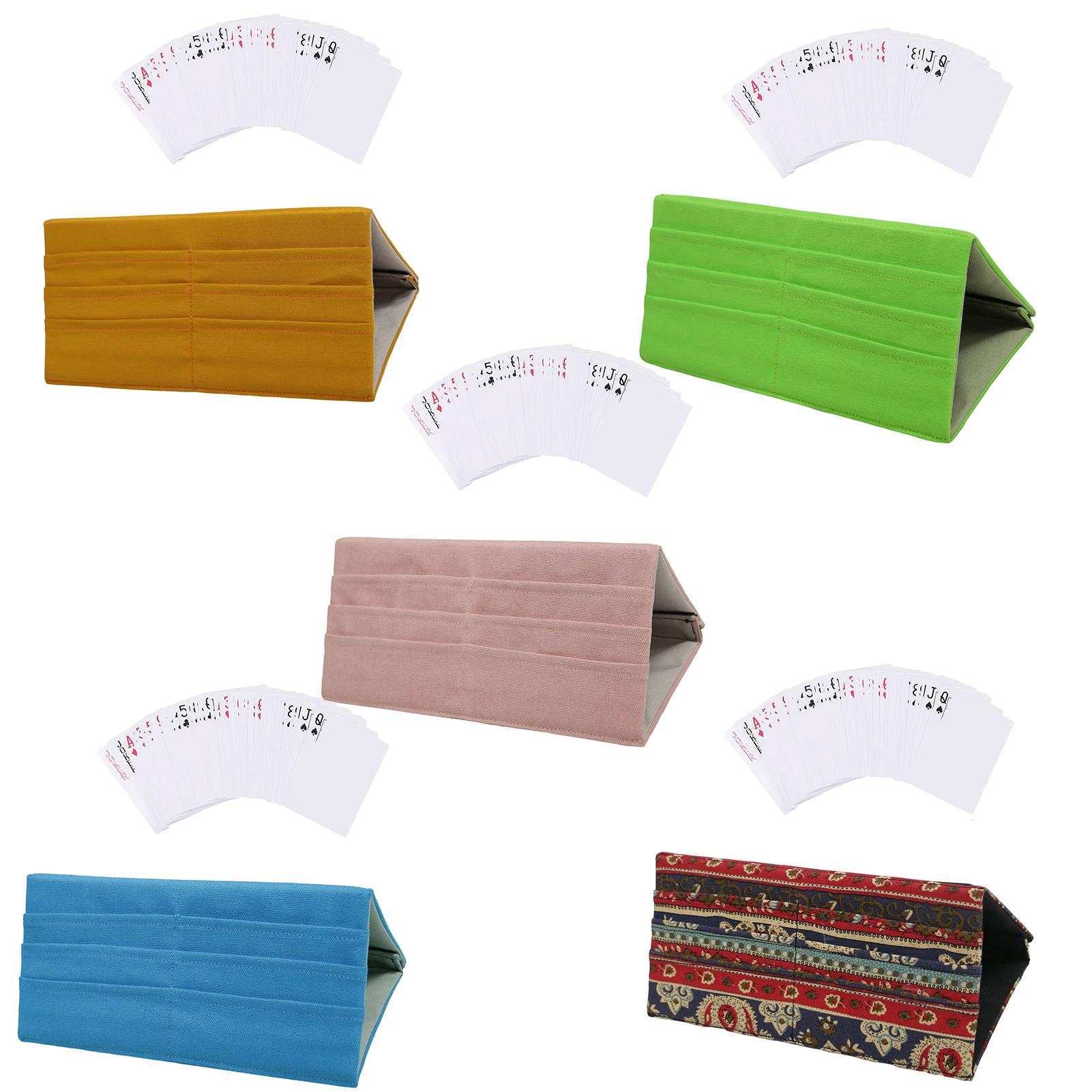Zusammenklappbarer Spielkartenhalter aus Polyester, Spielkartenhalter für Canasta Poker Bridge Cards, zusammenklappbarer Spielkartenhalter