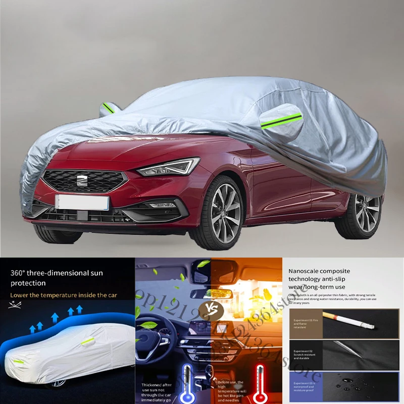 

For Seat Leon Fit Outdoor Protection Full Car Covers Snow Cover Sunshade Waterproof Dustproof Exterior Car cover protection