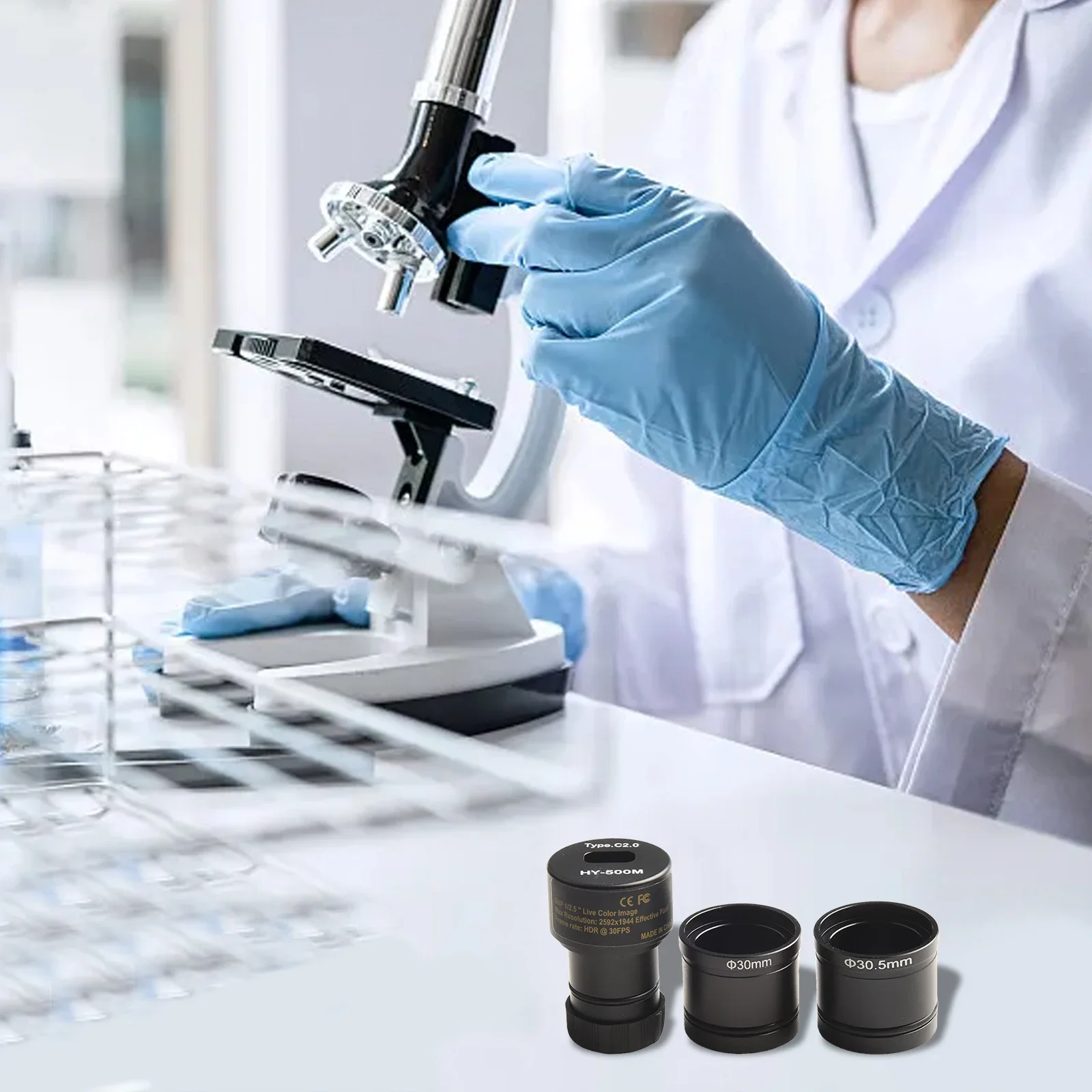 

Камера для микроскопа CMOS 5 МП с USB-интерфейсом и адаптерами для окуляров 23,2 мм, 30 мм, 30,5 мм для макросъемки и машинного зрения