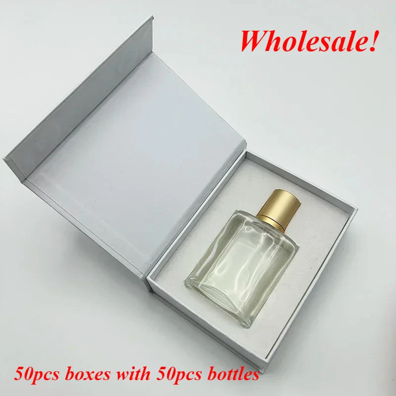 50Pcs/lot 30ml Atomizer Perfume Spray Bottle Refill Perfume Bottle with Luxuly White Packaging Box for Perfume Wholesale