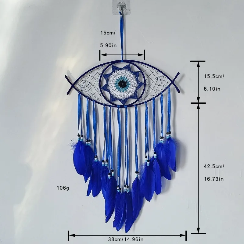 Mystical Evil Eye Dreamcatcher Wall Art Protect Talisman Home Decor Hanging Piece with Cultural Symbolism Handwoven Decoration