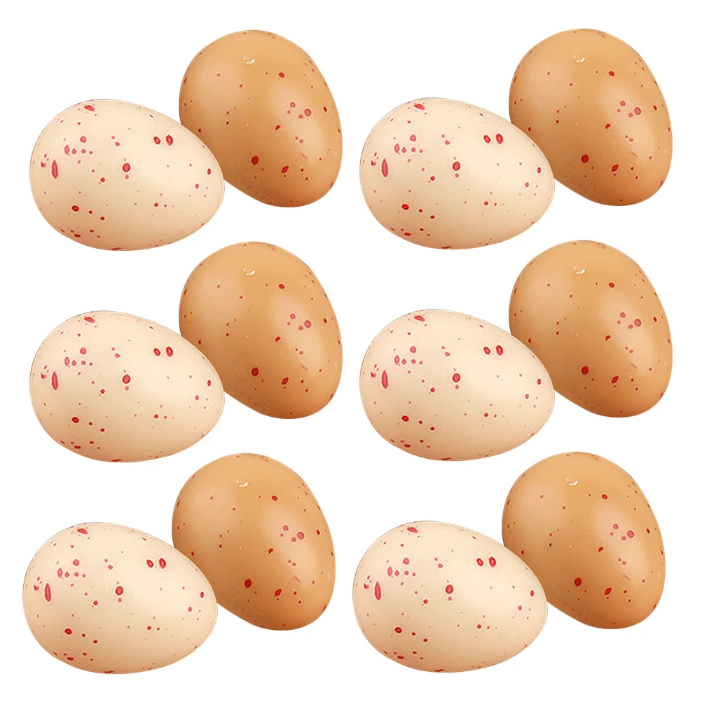 

20pcs Realistic Faux Chicken Eggs Speckled Easter Decorative Ornaments Diy Vase Bowl Filler Spring Garland Farmhouse Table
