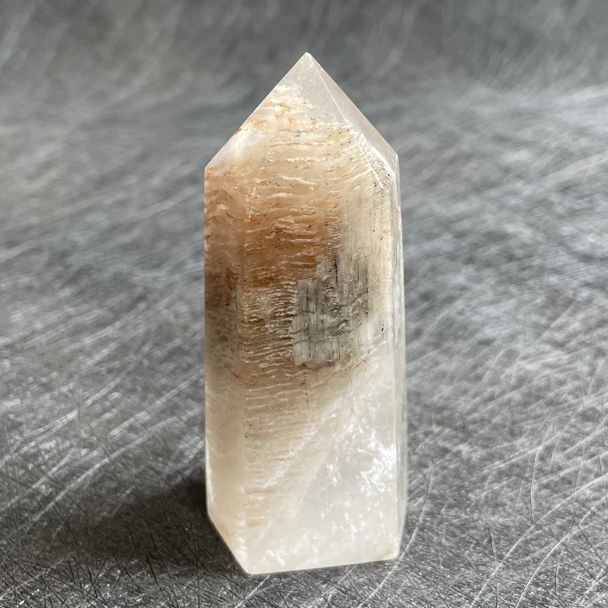 134g Natural Green Phantom Wand Point Decoration Polished Quartz Crystal Reiki Healing Obelisk W9