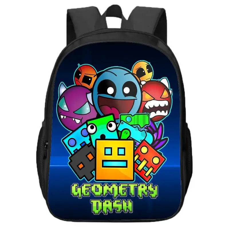Geometry Dash Double layer Backpack for Primary and Secondary School Students and Children