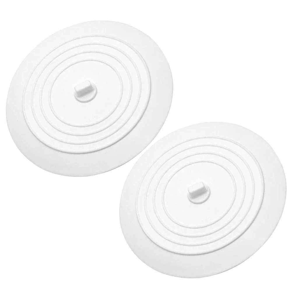 

2pcs Silicone Bathtub Plug Flat Drain Cover For Kitchen Sink Bathroom Floor Tub Stopper Suction Bath Plug Practical Helper