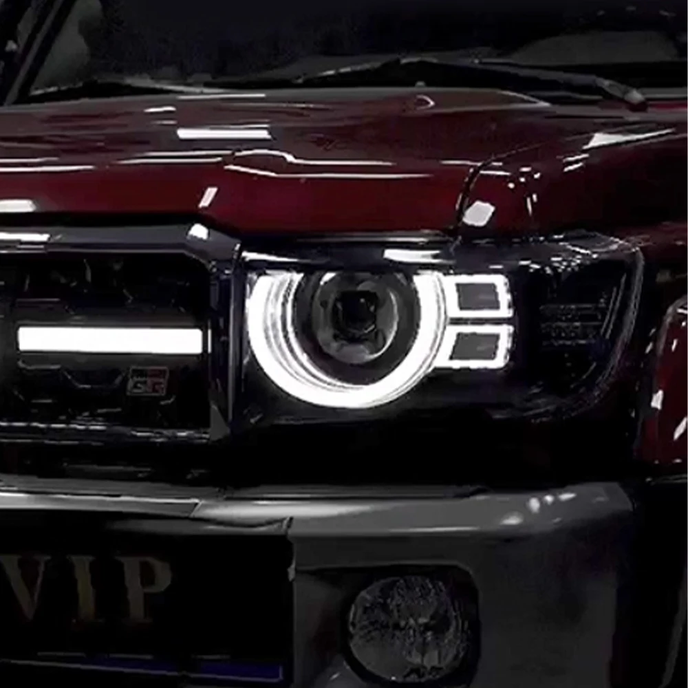 For Toyota Land Cruiser LC71 LC76 LC78 LC79 2006-2023 Car Lights Assembly Upgrade Guard Style LED Projector Lens Accessories