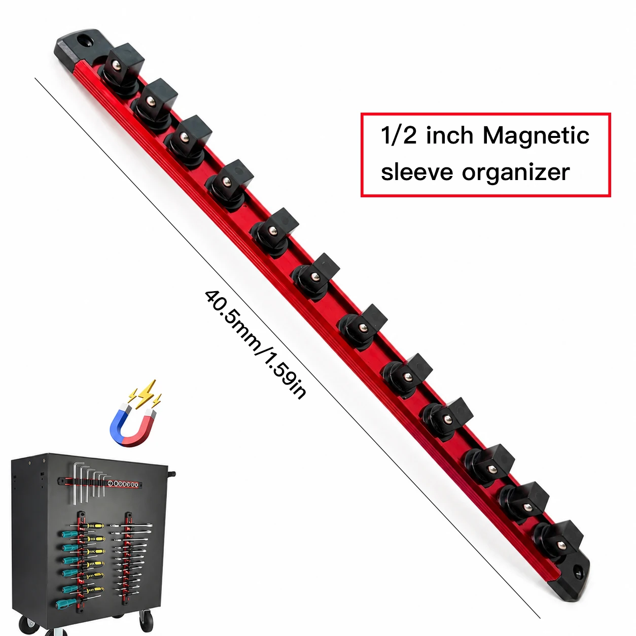 Premium Kwaliteit 360 °   Draaibare ABS Socket Organizer Houder 1/4' 3/8' 1/2' Socket Clip Rail Gereedschap Blauw & Rood