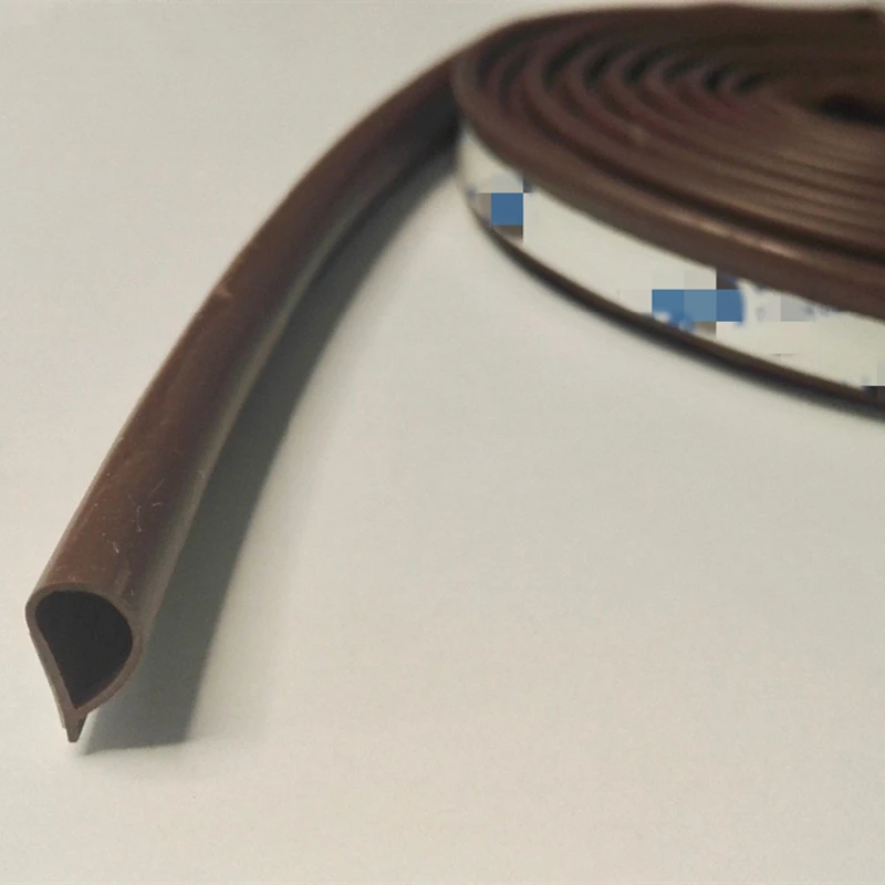 Self-Adhesive Teardrop Seal Strip Door Jamb Corner Fireproof V0 Silicone Gasket 12.7mm x 6.4mm 12.5*4.8 Brown Black