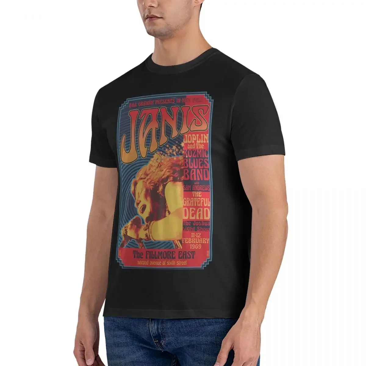 Poplular T-Shirts Men J-Janis Joplin Crazy Cotton Tee Shirt O Neck Short Sleeve T Shirts Summer Tops